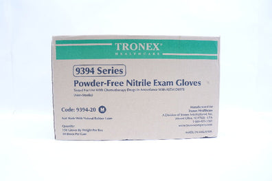 Tronex 9394-20 Powder-Free Nitrile Exam Gloves, Medium - Box of 150x10